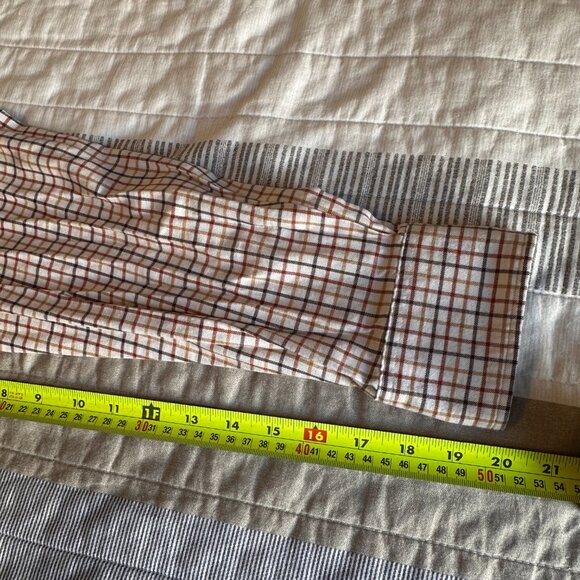 Cabela's Casual Button Down Mens Lrg White Multicolor Plaid Dressy Flannel Shirt - Picture 5 of 6